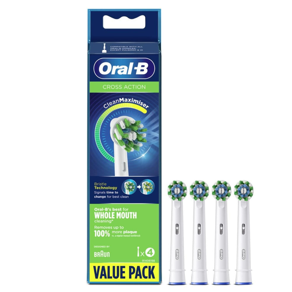 Oral-B Cross Action Electric Toothbrush Replacement Heads (Pack of 4) Buy at Indicrest