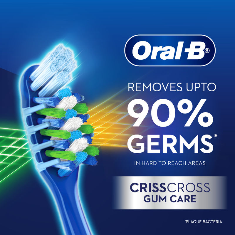 Oral-B Criss Cross Gum Care Toothbrush (Pack of 1, medium), 15.2g Buy at Indicrest Image 8