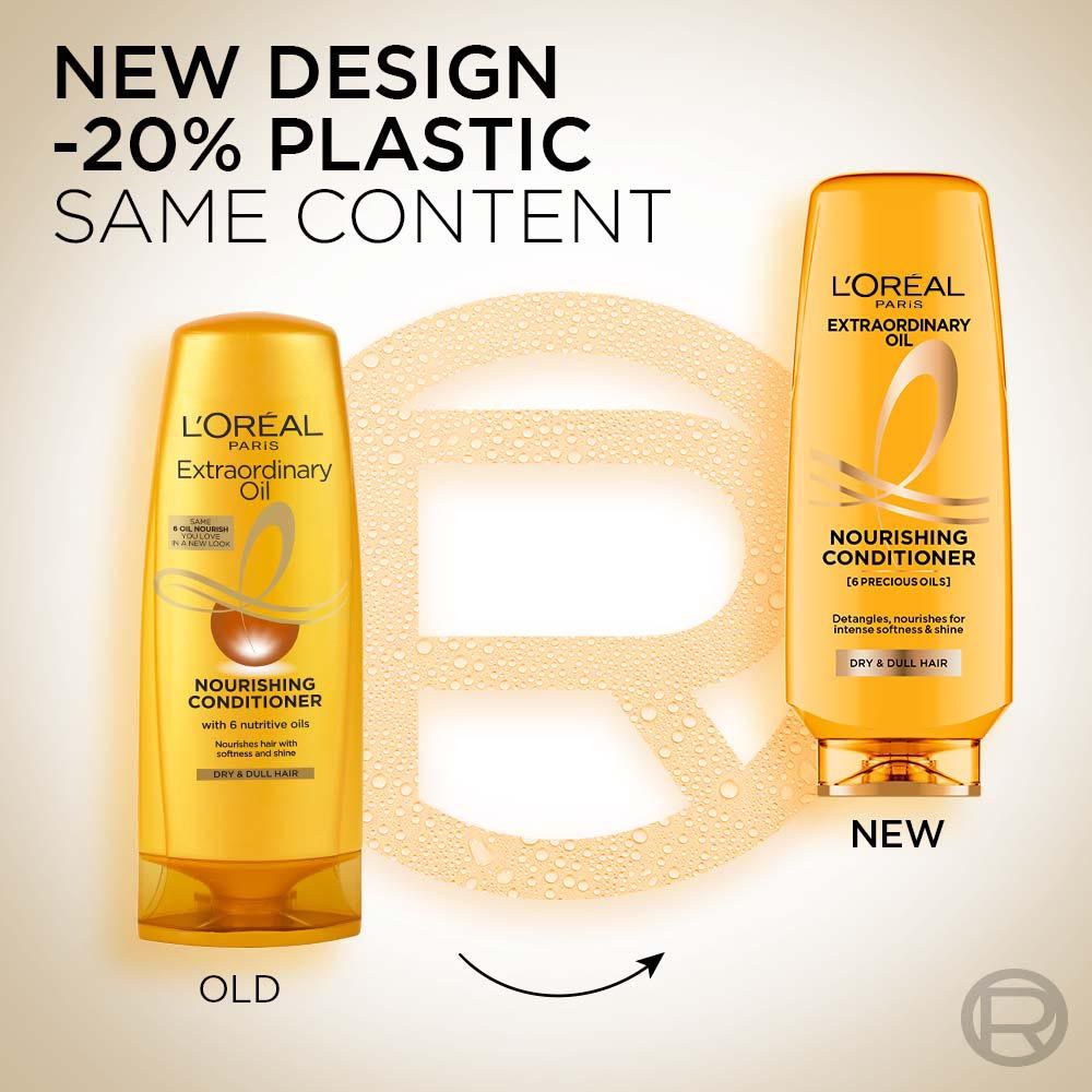 L'Oreal Paris Extraordinary Oil Nourishing Conditioner For Dull & Dry Hair Makes Hair Smooth, 180ml Buy at Indicrest Image 2