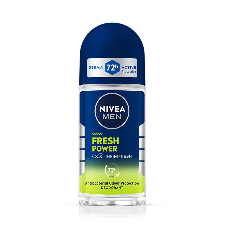 Nivea MEN Deodorant Roll On- Fresh Power- 72h Long lasting Freshness with Fresh Musk Scent, 50ml Buy at Indicrest