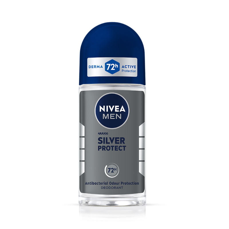 Nivea Men Deodorant Roll On - Silver Protect - Antibacterial Odour Protection For 72H Freshness, 50ml Buy at Indicrest