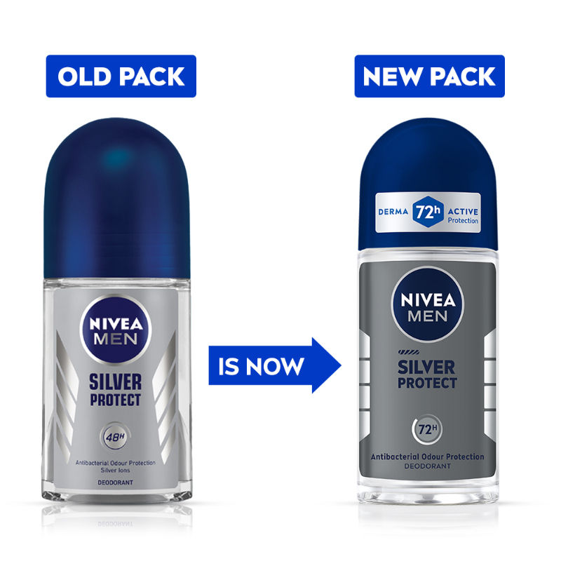 Nivea Men Deodorant Roll On - Silver Protect - Antibacterial Odour Protection For 72H Freshness, 50ml Buy at Indicrest Image 3
