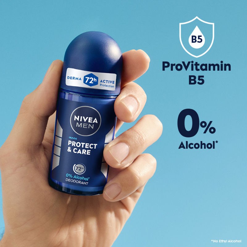 Nivea MEN Deodorant Roll On, Protect & Care, No Skin Irritation & 48h Freshness, 50ml Buy at Indicrest Image 2