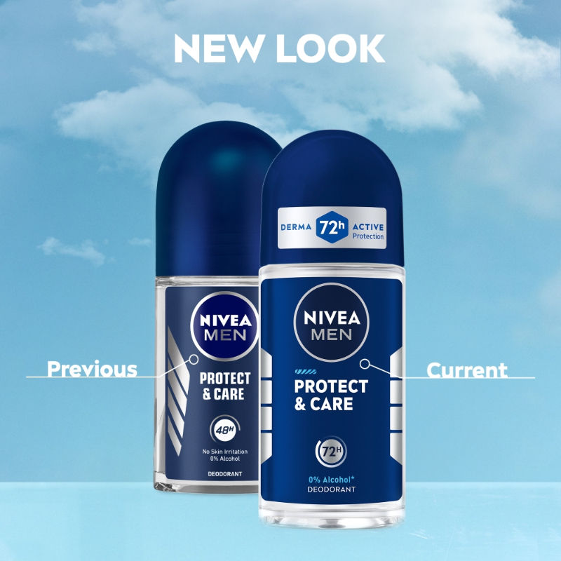 Nivea MEN Deodorant Roll On, Protect & Care, No Skin Irritation & 48h Freshness, 50ml Buy at Indicrest Image 3