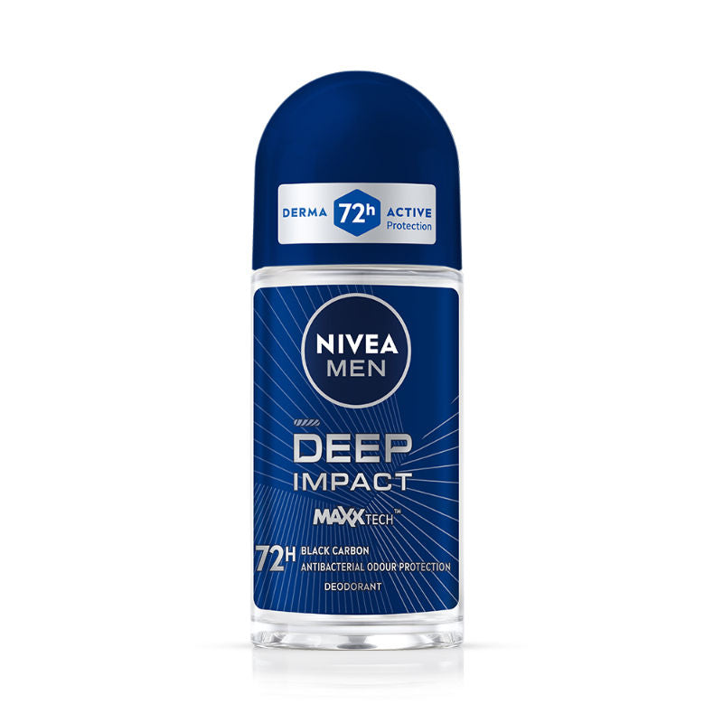 Nivea Men Deodorant Roll On Deep Impact Maxx Tech Freshness Black Carbon 72H Anti Perspirant Freshness, 50ml Buy at Indicrest