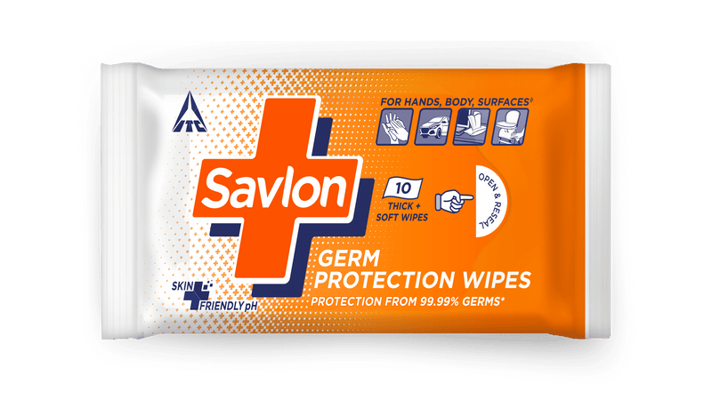 Savlon Germ Protection Multipurpose Thick&Soft Wet Wipes 10 pcs Fights Germs on Hands, Body and Surfaces, 10 Wipes Buy at Indicrest