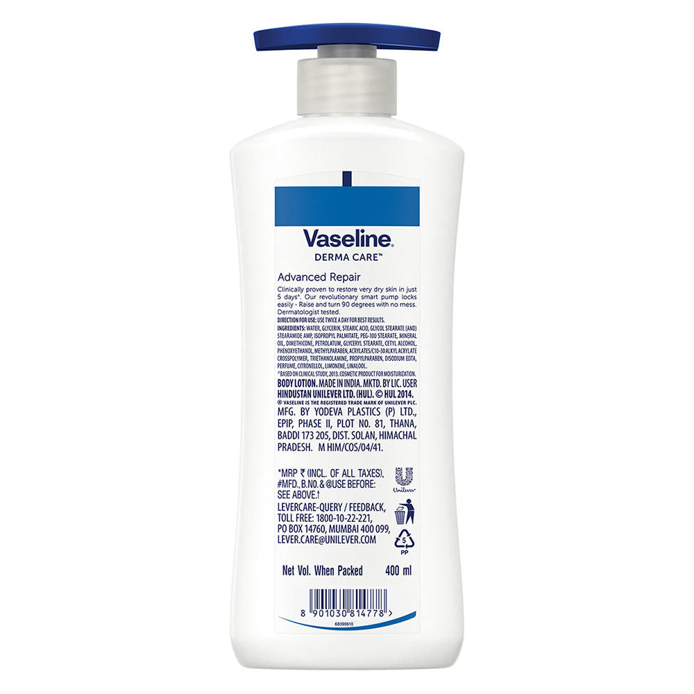 Vaseline Derma Care Advanced Repair Body Lotion Visibly Reduces Dryness in 24HRS, 400ml Buy at Indicrest Image 3