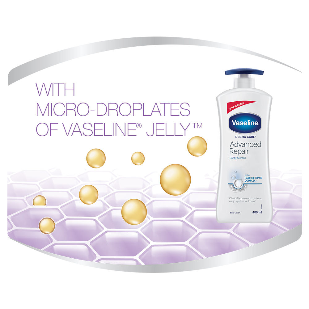 Vaseline Derma Care Advanced Repair Body Lotion Visibly Reduces Dryness in 24HRS, 400ml Buy at Indicrest Image 4