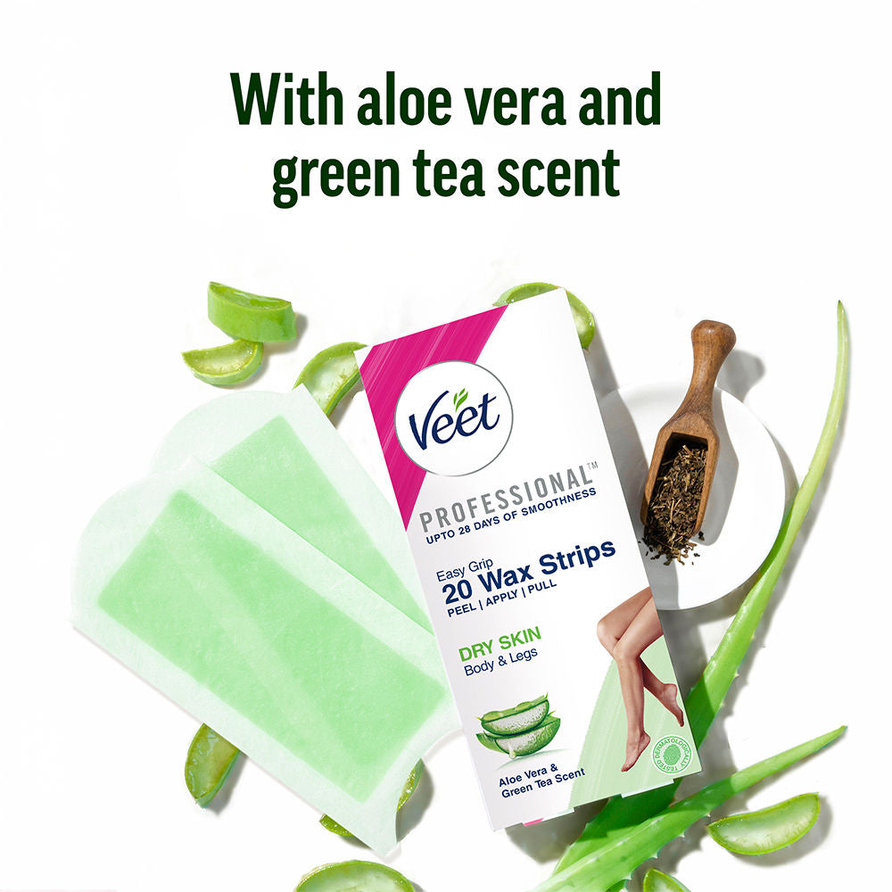 Veet Professional Waxing Strips Kit For Dry Skin, 20 Strips Buy at Indicrest Image 5