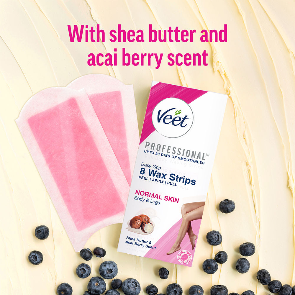 Veet Professional Waxing Strips Kit For Normal Skin, 8 Wax Strips Buy at Indicrest Image 5