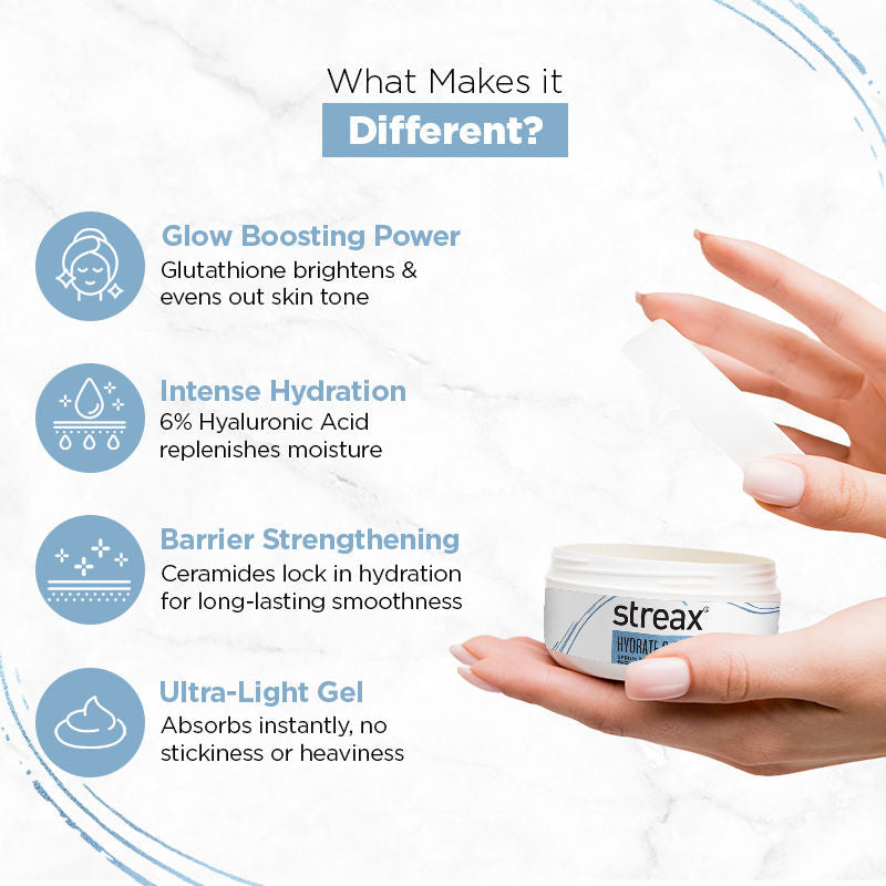 Streax Hydrate & Shine Serum Infused Face Cream Gel, 50g Buy at Indicrest Image 6