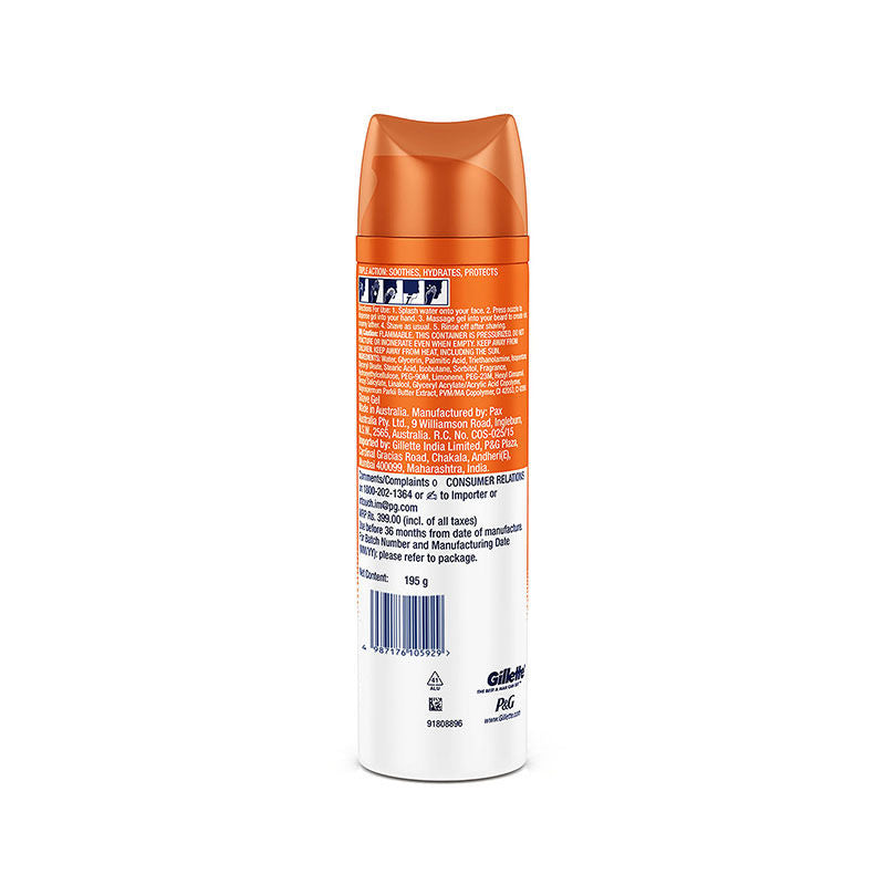 Gillette Pro Shaving Gel Aqua Hydrating With Shea Butter, 195g Buy at Indicrest Image 2
