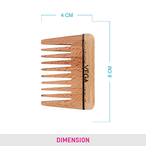 Vega Wide Tooth Wooden Comb - HMWC-05