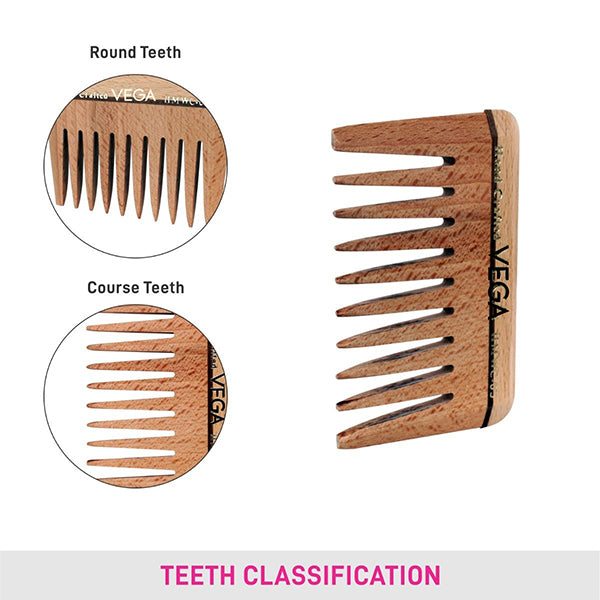 Vega Wide Tooth Wooden Comb - HMWC-05