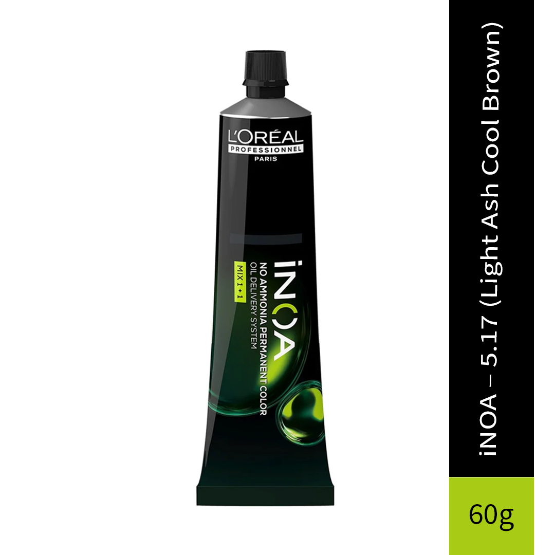 L'Oreal Professionnel Paris iNOA – 5.17 (Light Ash Cool Brown) Ammonia-Free Hair Color, 60g
