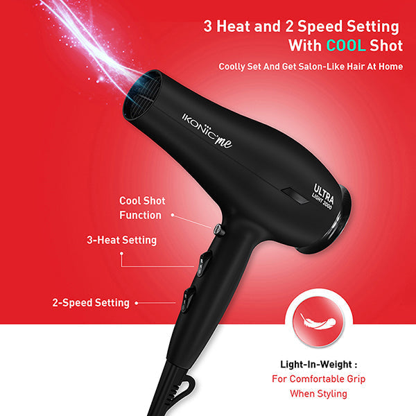 Ikonic Me- Ultralight 2000 Hair Dryer Buy at Indicrest Image 5
