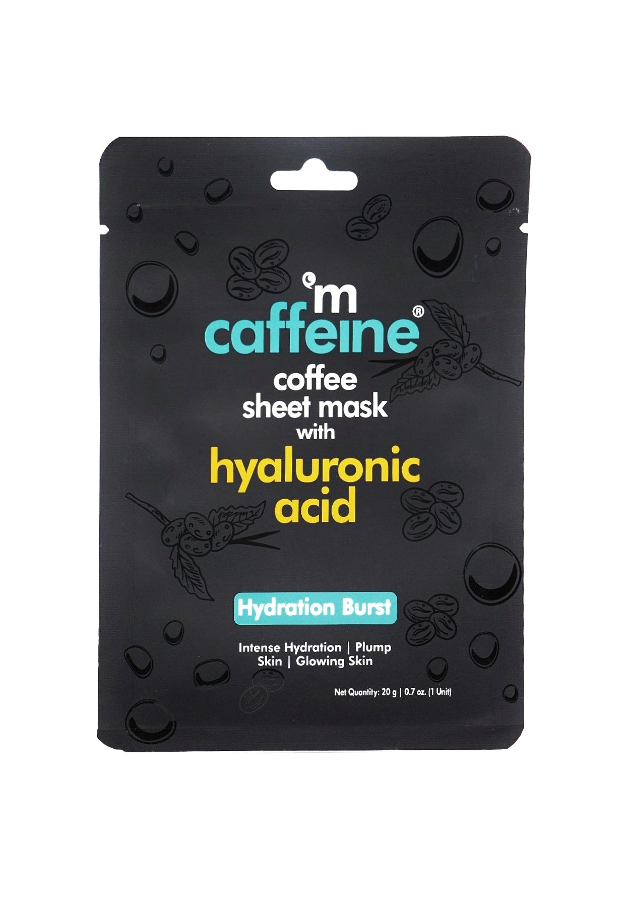 mCaffeine Coffee Hyaluronic Sheet Mask - 20g - Indicrest