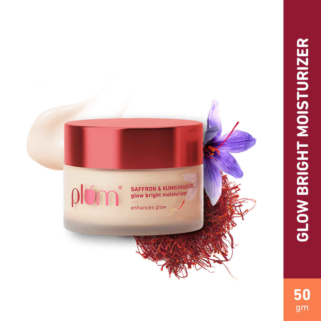 Plum Saffron & Kumkumadi Oil Glow Bright Moisturizer with SPF 35 | Enhances Glow | Brightens Skin, 50g x 2
