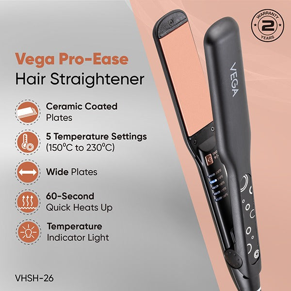 Vega Pro-Ease Hair Straightener - VHSH-26