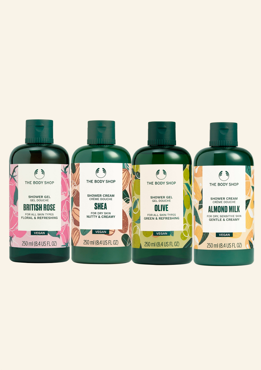 The Body Shop Shower Gel -Floral & Nutty Collection, 4pc