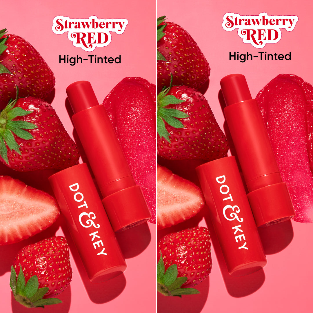 Dot & Key SPF 50+ Barrier Repair Hydrating Lip Balm - Pack of 2, (Strawberry Red)