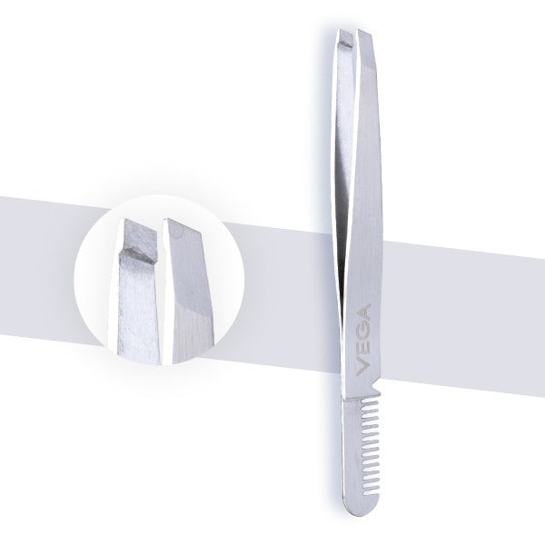 Vega 2 in 1 Brow Groomer and Tweezer - TWE-01