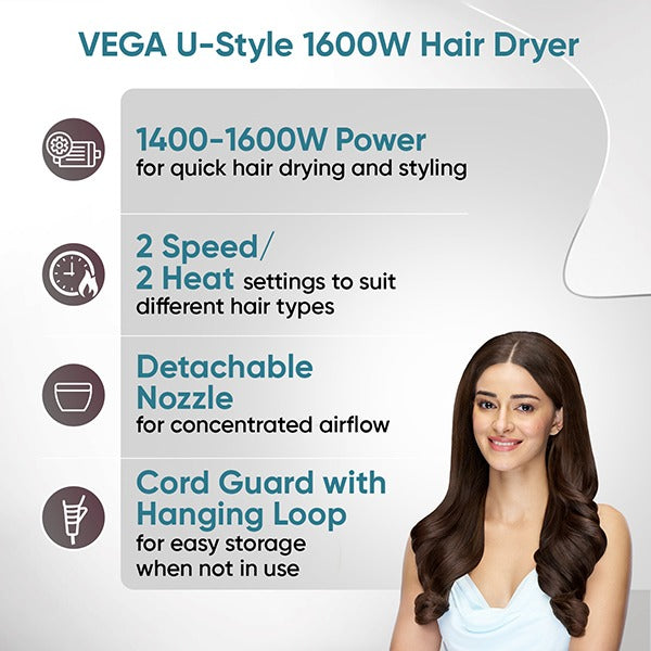 Vega U-Style 1400-1600 Watts Hair Dryer-VHDH-24