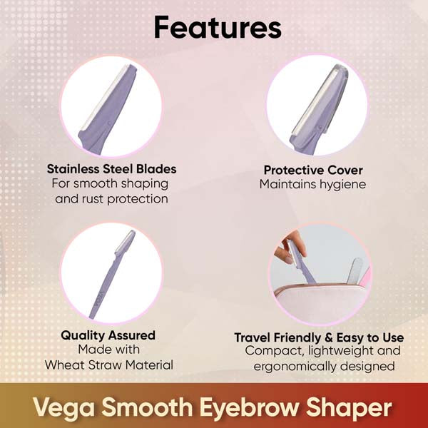 Vega Smooth Eyebrow Shaper Set of 4 Tools-ESS-04